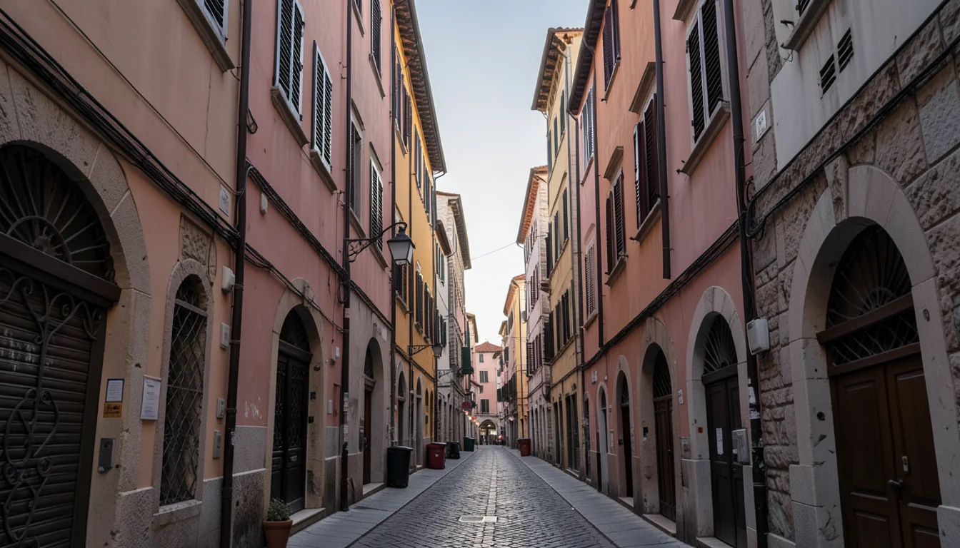 A narrow street in the historic centre of Genoa